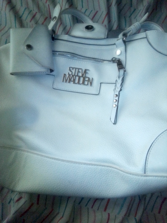 Steve Madden White Duffel Satchel Bag